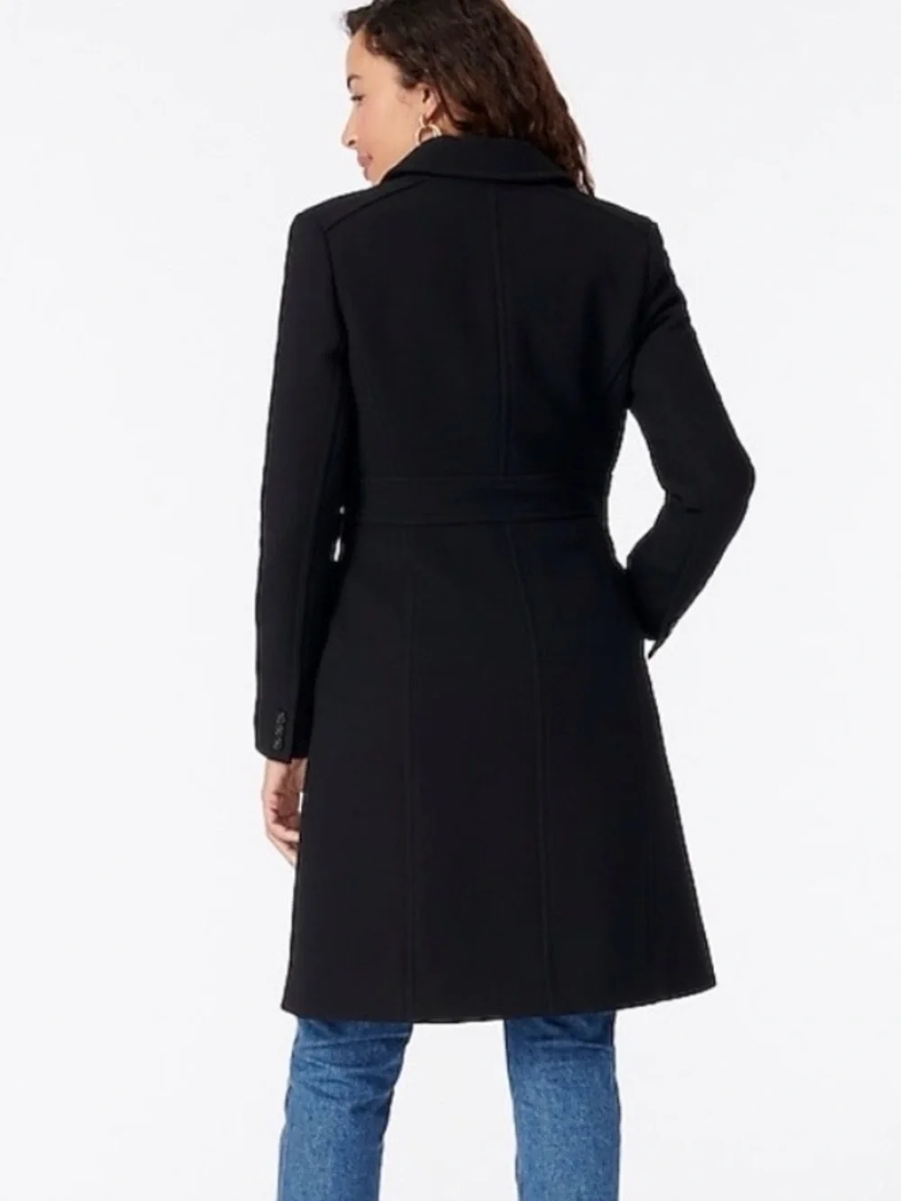 J. Crew Classic Lady Day Coat - Italian Double-Cloth Wool in Black - Picture 2 of 9